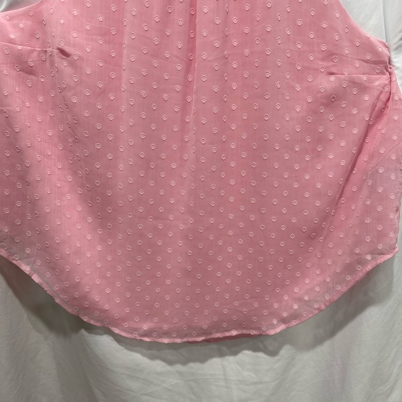 Torrid Pink Chiffon Clip Dot Halter Neck Tank 1X Blouse Girly Preppy Barbiecore - Picture 5 of 16